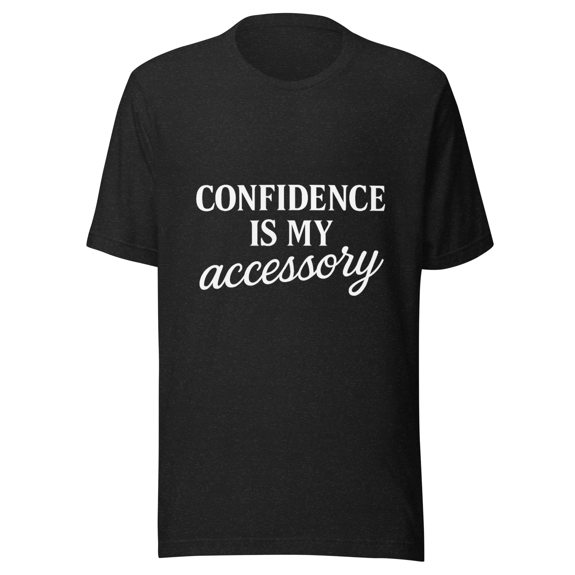 Confidence is my accessory black t-shirt mockup